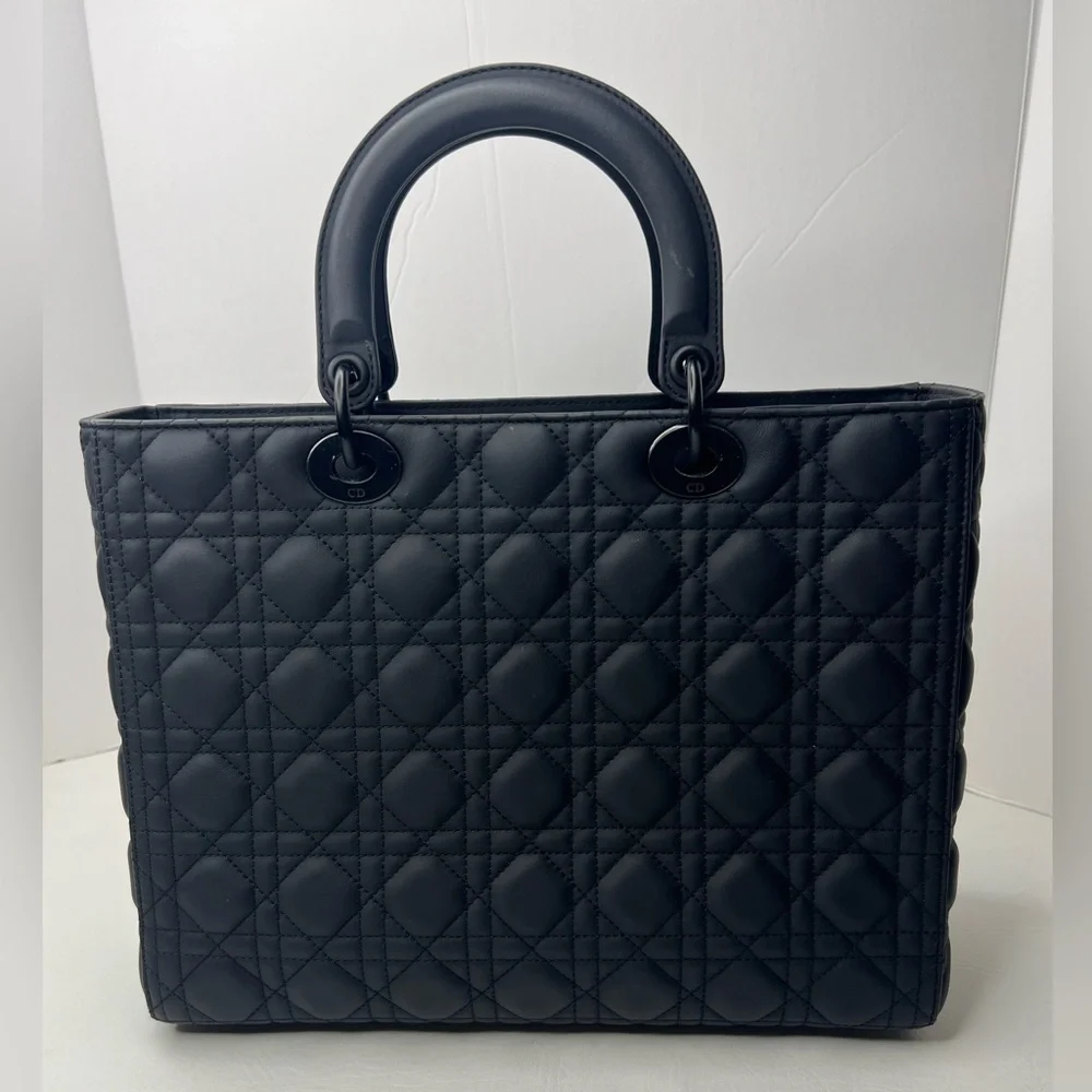 Christian Dior Lady Cannage So Black Large ultramatte calfskin - Picture 4 of 10
